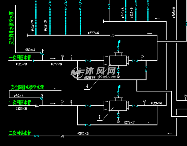 锅炉热力系统管路 - 管道图纸 - 沐风网