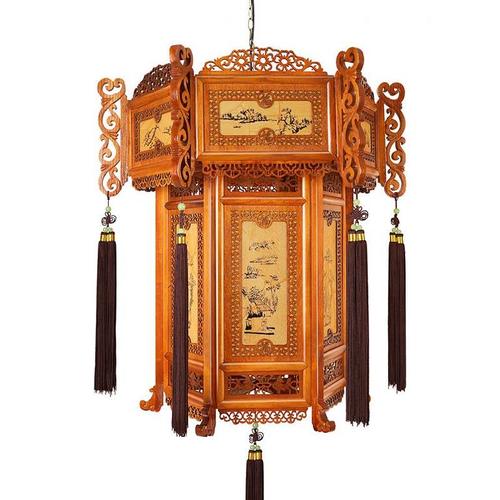 编制定做门庭理发店铜质房子八角折纸灯笼