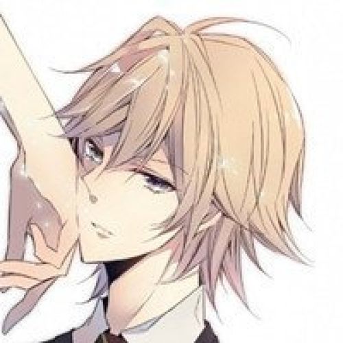 男生 动漫 插画 金发 褐瞳 美腻的男子 嘿!