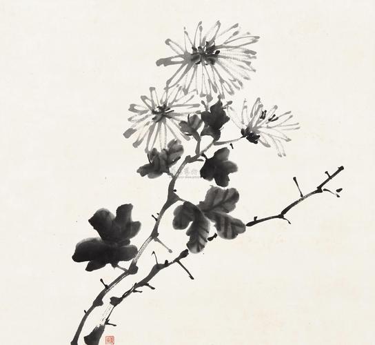 0569 墨菊 立轴 水墨纸本