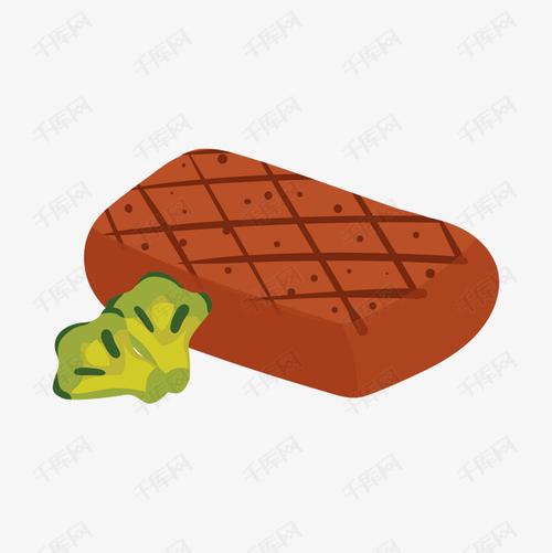 手绘牛排肉类插画的素材免抠红色的牛排美味的牛排卡通插画手绘插画
