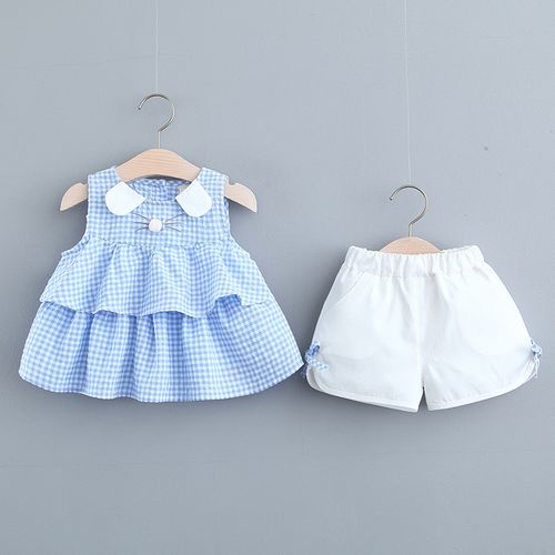 宝宝夏装套装女0-4岁小女孩韩版3女童洋气短袖两件套裙夏婴儿衣服