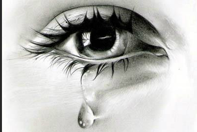 流泪的眼睛素描画 伤感素描图片