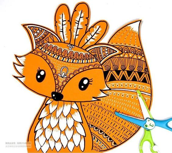 儿童画教程|线描漫步与创想《丛林里的小狐狸》