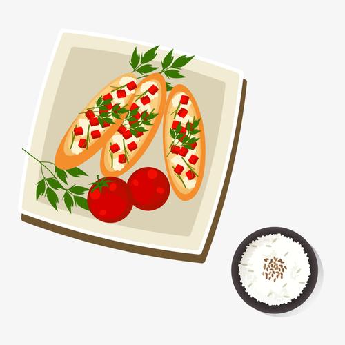 卡通美食西餐矢量素材