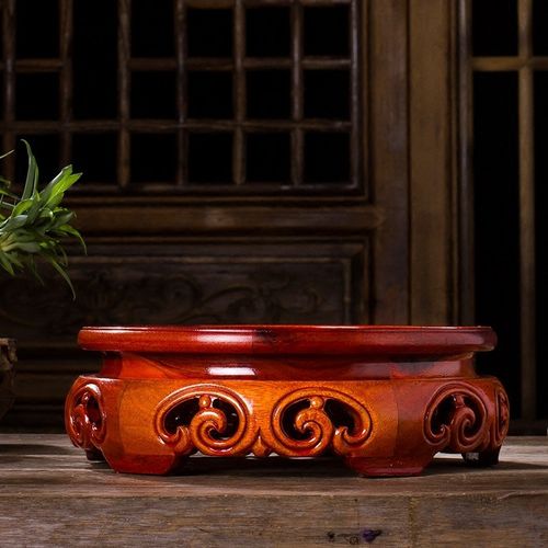 实木质底座圆形高脚花瓶底座花盆奇石玉器佛像盆栽香炉架子红木托