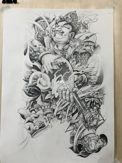 持国天王人物部分完工,还差背景,迫切与大家先见个面