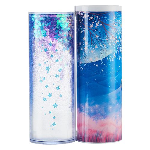 圆筒密码锁文具盒圆柱形樱花笔盒铅笔盒笔袋