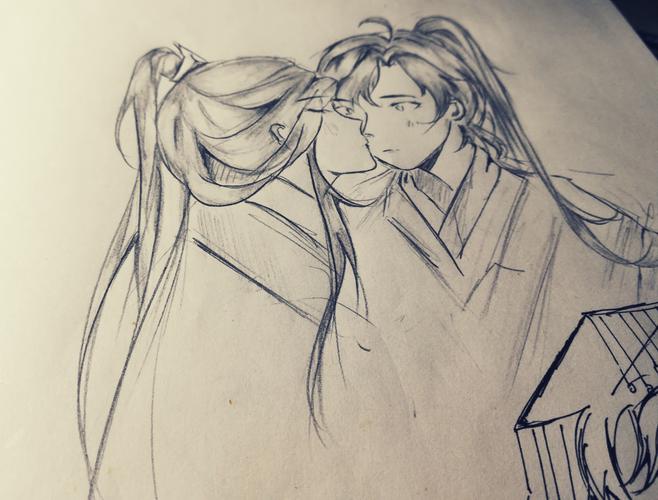 燃晚_二哈和他的白猫师尊摸鱼燃晚墨燃楚晚宁手绘同人临摹绘画作品