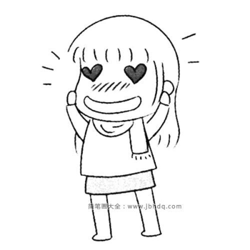 关于犯花痴的简笔画