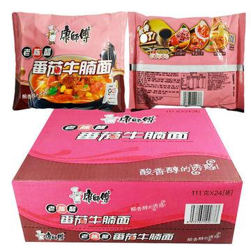 康师傅方便面经典番茄牛腩面107克袋装泡面休闲速食整箱包邮新货
