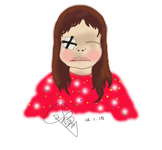 龅牙妹的风格~ 可爱简单 眼睛受伤的感觉 体现了艺术的气息