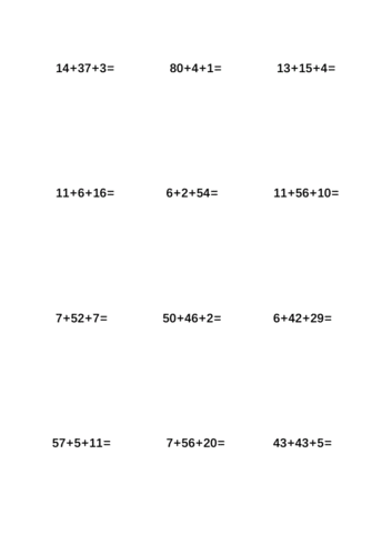 二年级上册100以内连加连减竖式计算题.doc 10页