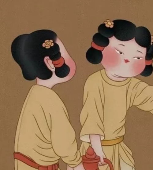 在她的笔下,所有女孩都是符合唐朝审美的胖美人.