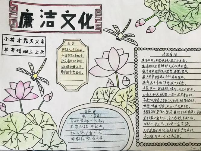 反腐倡廉手抄报模板大全,风清气正我扬帆,"廉"花朵朵开心间!