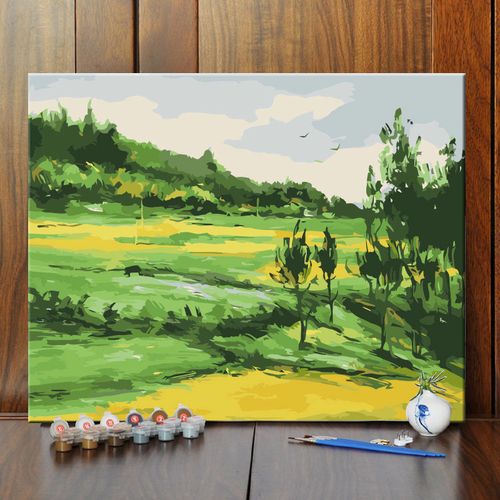 diy/数字油彩画田园风景手绘填色油画客厅卧室书房餐厅装饰画挂画