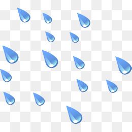 蓝色手绘雨滴