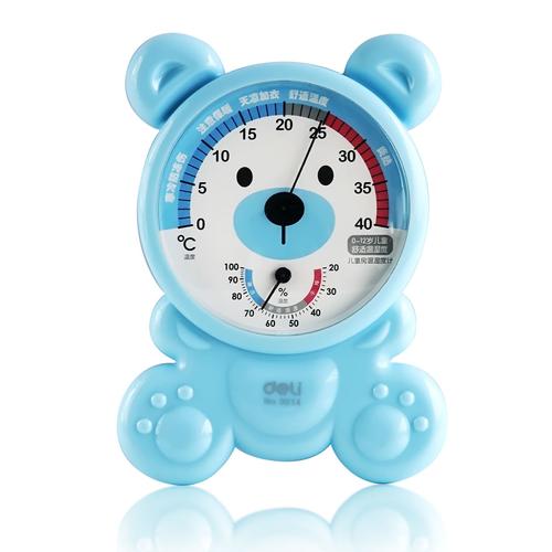 包邮得力9014可爱卡通温湿度计儿童房专用温度计室内外家用