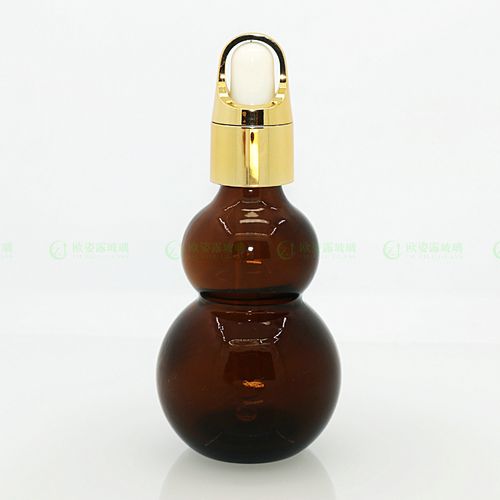 葫芦瓶50ml 精油瓶 玻璃瓶 双葫芦瓶 茶色滴管瓶 棕色喷雾瓶现货