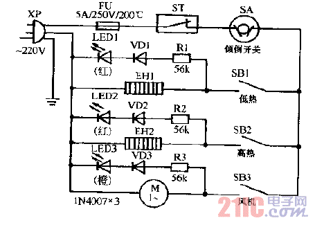 怡昌wj-18e暖风机电路图