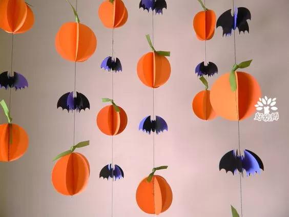 轻松搞定万圣节,手工,吊饰,墙面,门口布置随你挑!_卡纸
