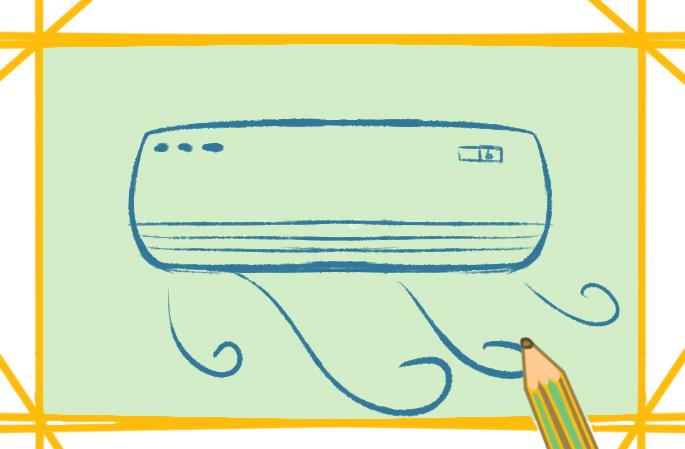 壁挂式的空调上色简笔画图片教程步骤