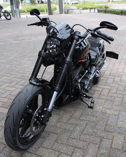 现货包邮18年后哈雷软尾突破者改装导流罩个性复古车头罩灯罩黑色