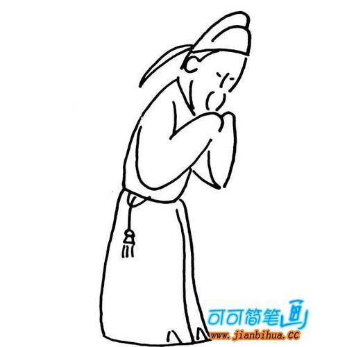 抬头看的诗人简笔画