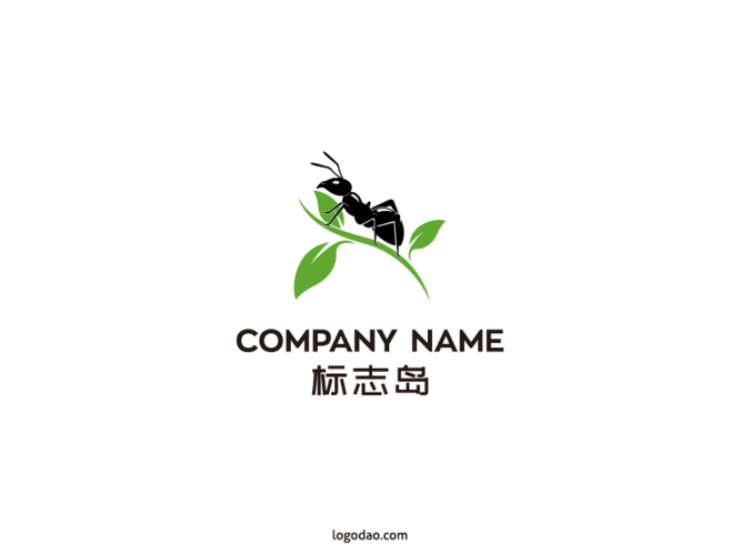 简约动物标志蚂蚁矢量logo欣赏素材下载