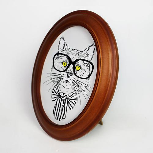 椭圆形欧式摆台相框 刺绣照片墙相片创意挂墙组合7寸儿童个性10寸