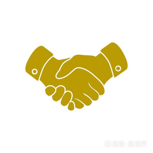 握手标志图标. 成功的商业象征. 平面设计风格.