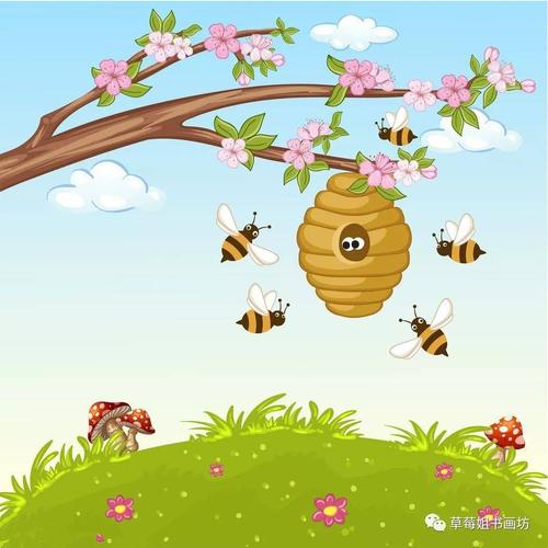 教程| 《小蜜蜂采蜜》儿童创意画素材分享