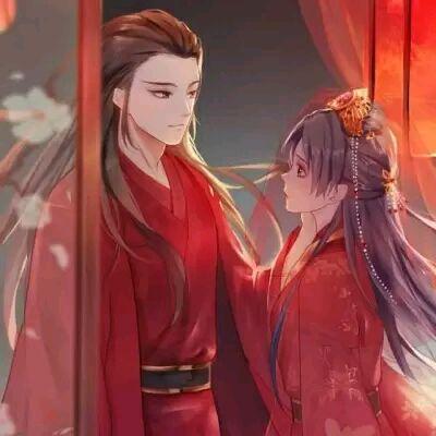 古风头像结婚动漫