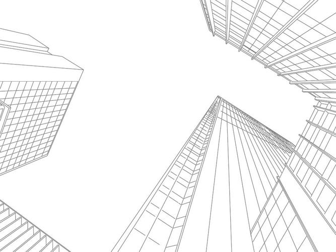 ppt动画-全凭线条勾画出来的建筑物