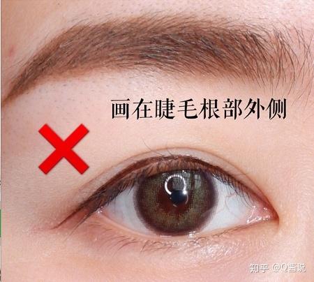 误区一:眼线画在睫毛根部外侧