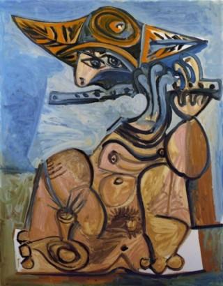 de la fl鏉 西班牙画家巴勃罗毕加索抽象油画人物人体油画装饰画