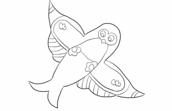 燕子风筝和蝴蝶风筝简笔画步骤图解教程