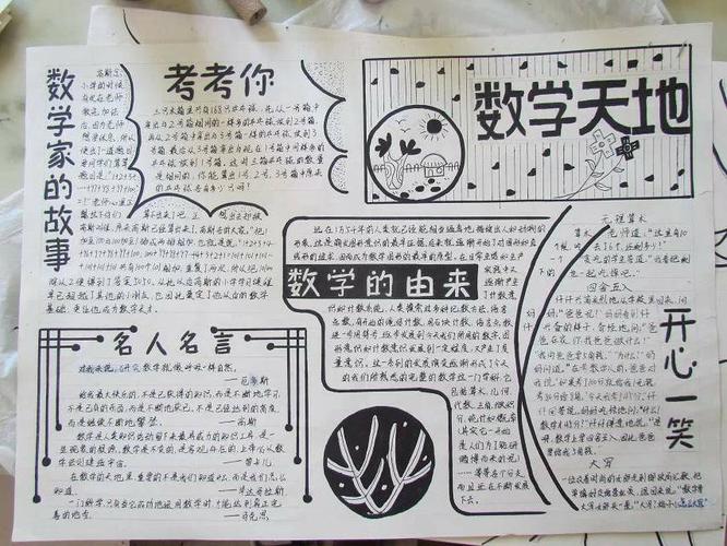 怎么画和写数学天地的手抄报三年级(*>. *)