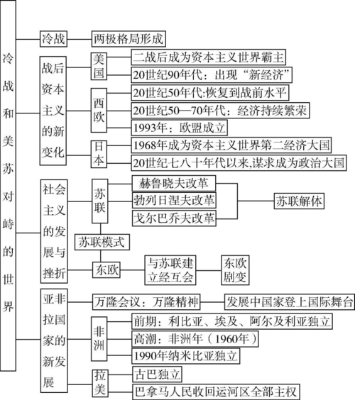 噶米精编九年级历史下册 第五单元 冷战和美苏对峙的世界单元提升练习