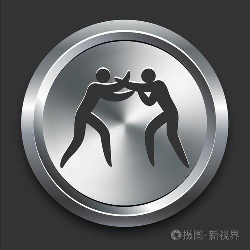 金属互联网按钮拳击图标