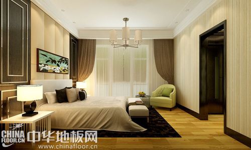 卧室地板装修效果图 黄色木地板提亮空间