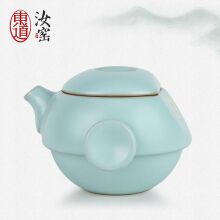 汝窑快客杯 福宝茶组 高端礼盒 天青色