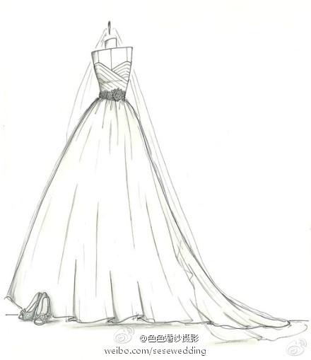 古装裙子简笔画 婚纱_古装中式婚纱简笔画_古装婚纱简