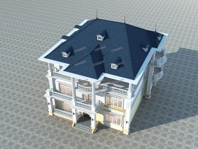 坡屋顶7个装饰老虎窗典雅庄重,四面坡面面靓丽.