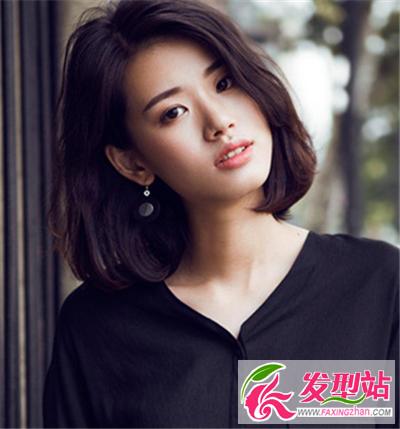 齐肩中短发烫发发型优雅淑女小女人