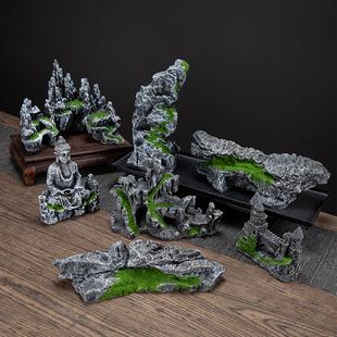 鱼缸仿真假山石造景石小块装饰景观石水族布景石头奇石盆景石摆件