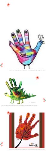 师:一个手掌进行添画后你会变出什么?看一看像什么?