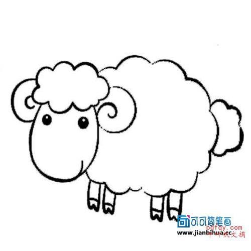 小羊简笔画他们两个