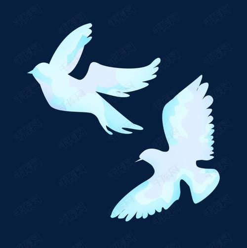 唯美白色信鸽插画