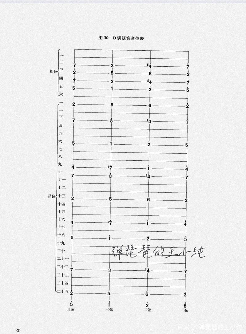 琵琶d调泛音,音位图(请一定收藏)